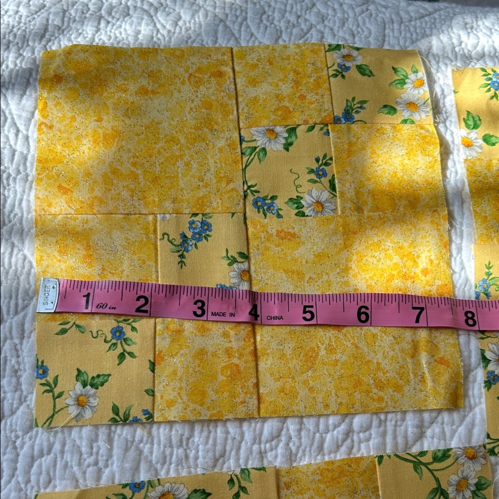 Yellow Floral Patchwork Quilt Fabric kit